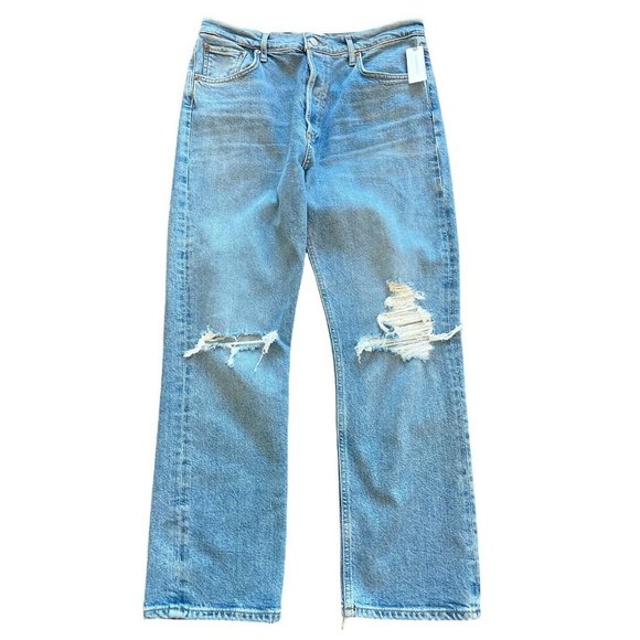 Agolde Riley High Rise Straight Crop Jeans Whiplash NWT - Picture 2 of 10